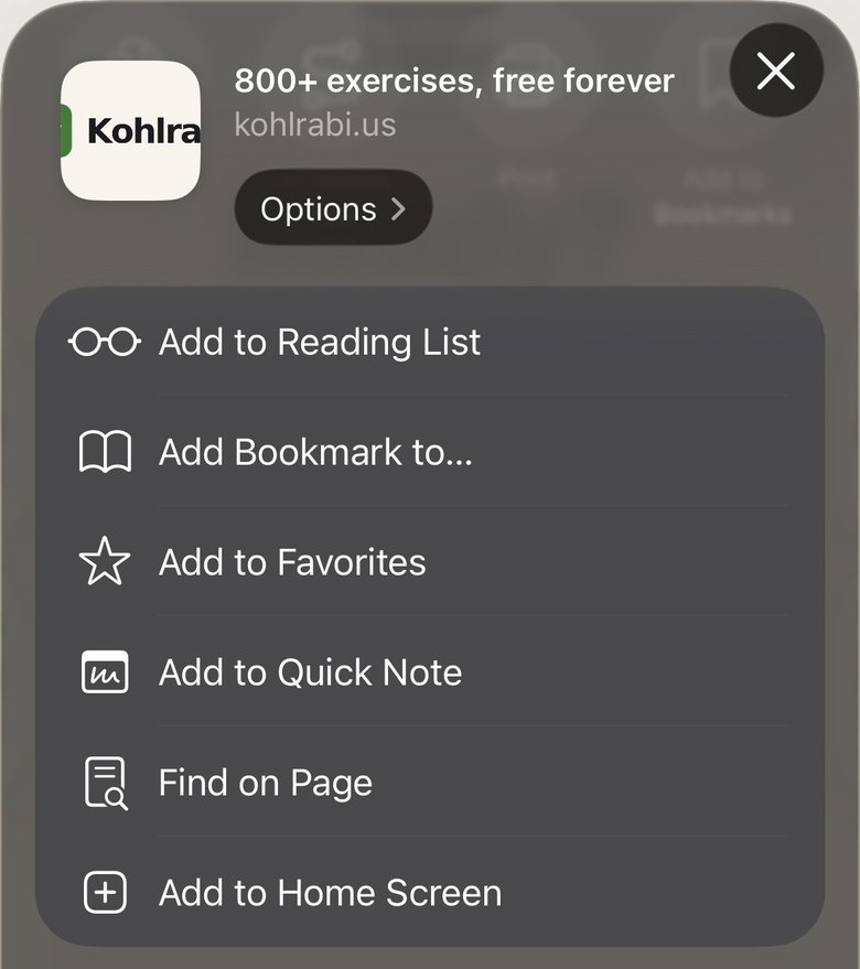 iPhone share sheet with Add to Home Screen visible at the bottom of the list