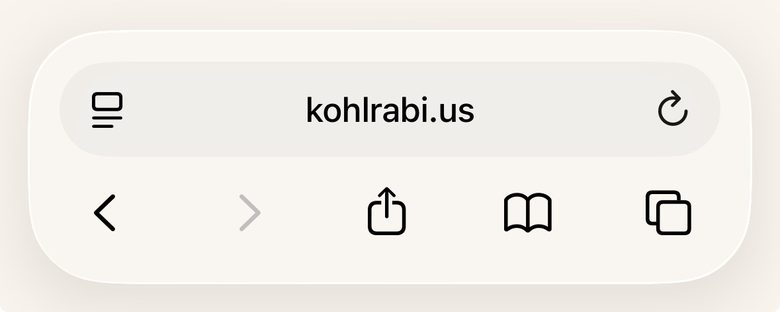 Safari toolbar on kohlrabi.us with the Share button